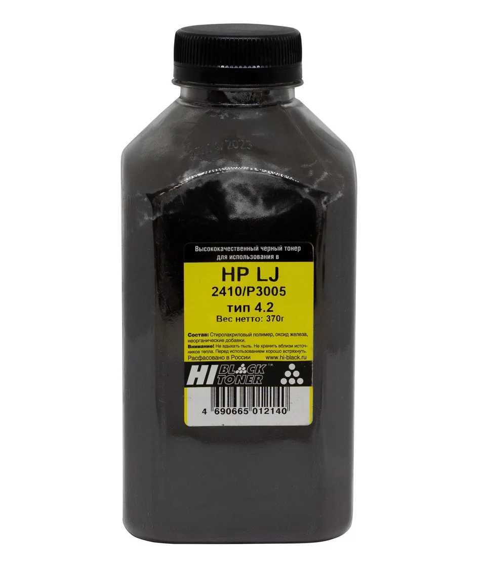 Тонер Hi-Black для HP LJ 2410/P3005, Тип 4.2, Bk, 370 г, банка