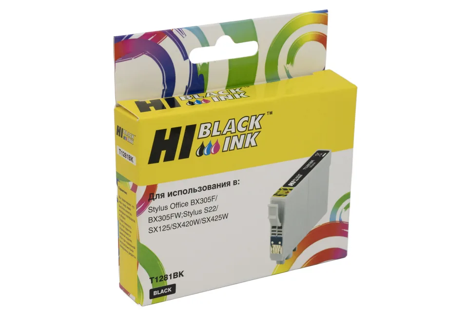 Картридж Hi-Black (HB-T1281) для Epson Stylus S22/SX125/SX420W/SX425W/BX305F, Bk