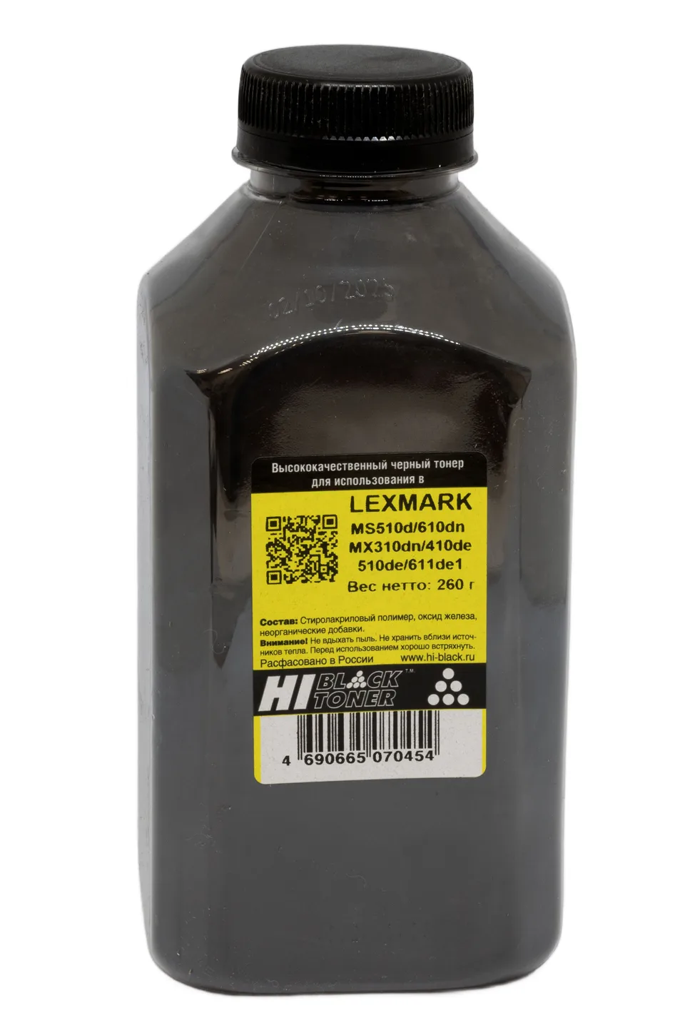 Тонер Hi-Black для Lexmark MS510d/610dn, MX310dn/410de/510de/611de, Bk, 260 г, банка